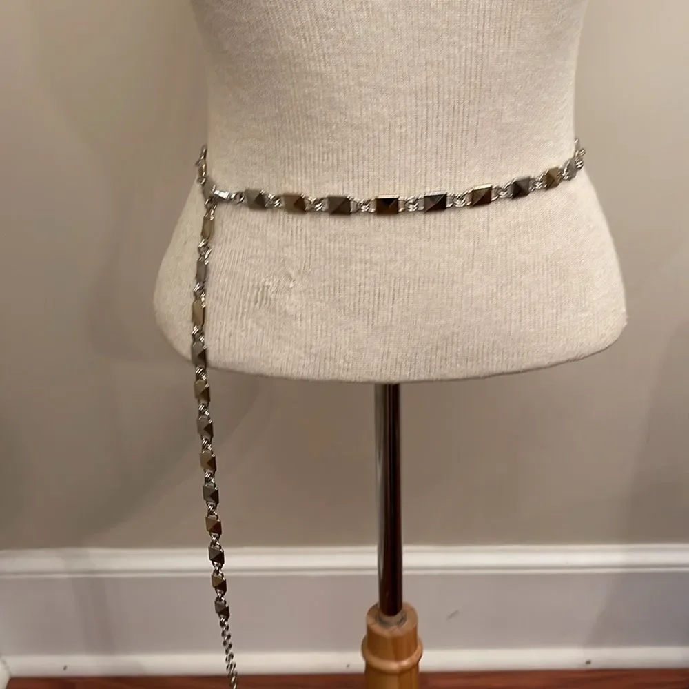 CHAPS Two-tone Stud Metal Chain Belt